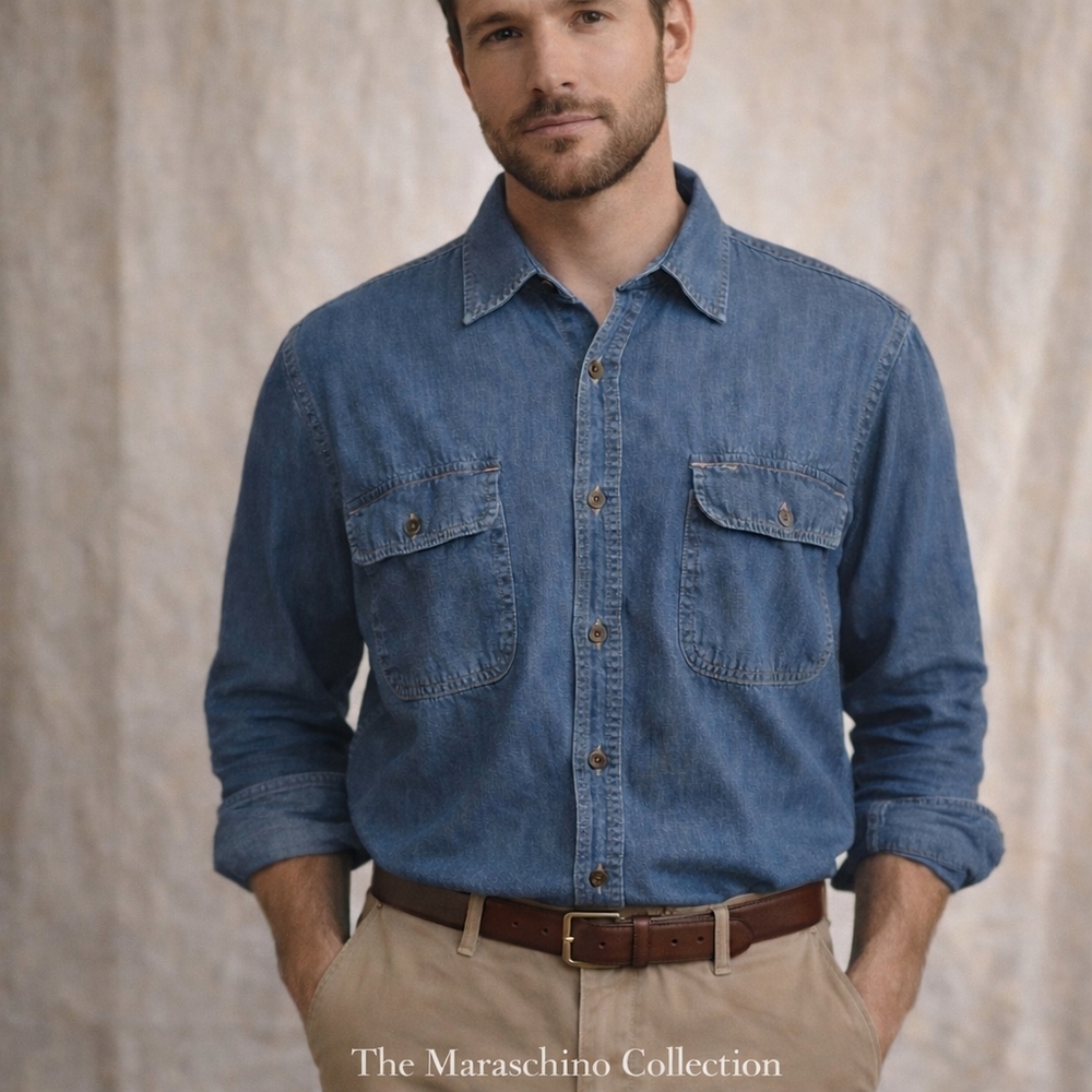 GAP Men’s Denim Button Down Shirt | XXL